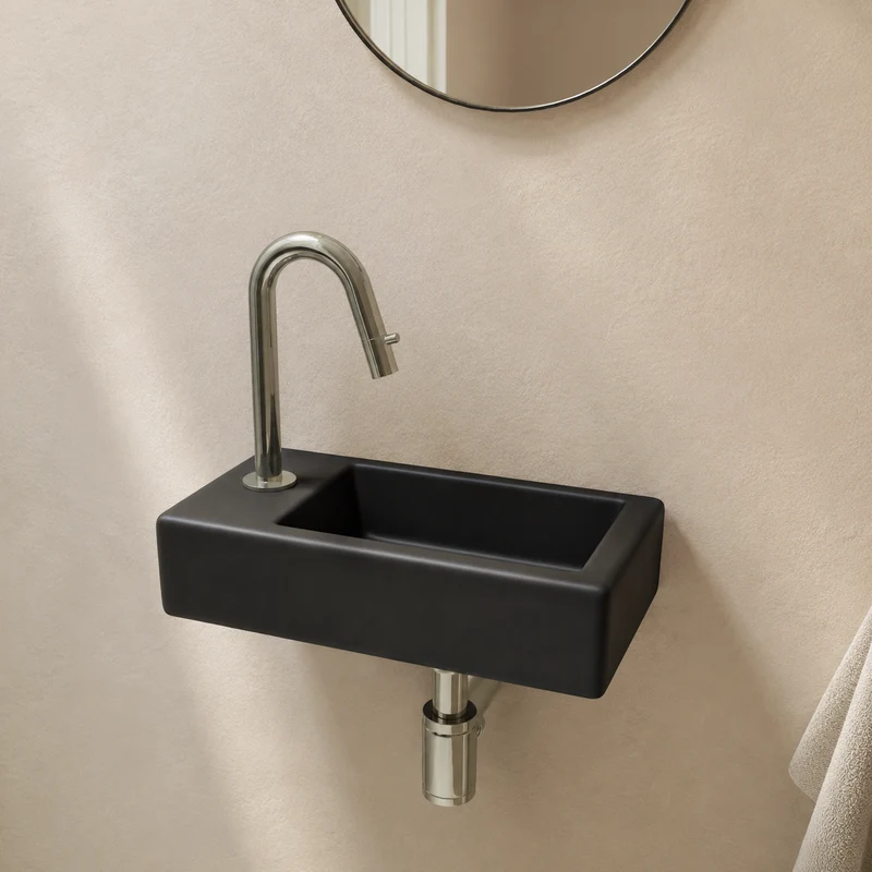 Fontein FONZA Mat Zwart - Kraangat Links