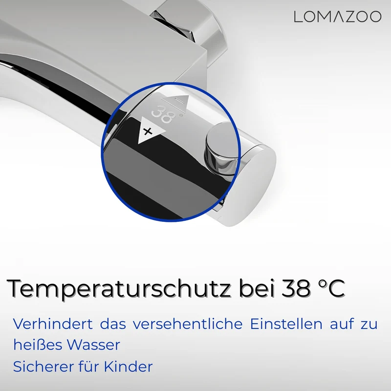 Thermostatische badkraan Chroom - 15cm