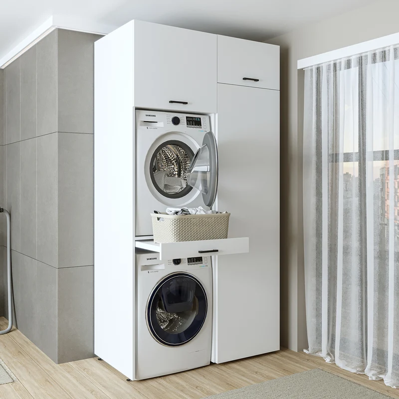 Roomart Waschmaschinenschrank DUO-I, 127 cm, Überbauschrank für Waschmaschine & Trockner, in 3 Farben