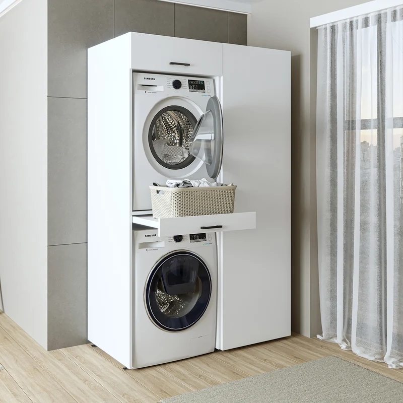 Roomart Waschmaschinenschrank DUO-I, 127 cm, Überbauschrank für Waschmaschine & Trockner, in 3 Farben