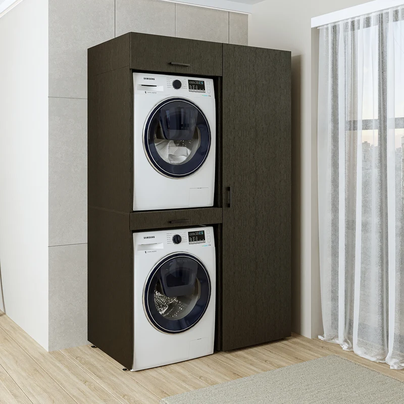 Roomart Waschmaschinenschrank DUO-I, 127 cm, Überbauschrank für Waschmaschine & Trockner, in 3 Farben