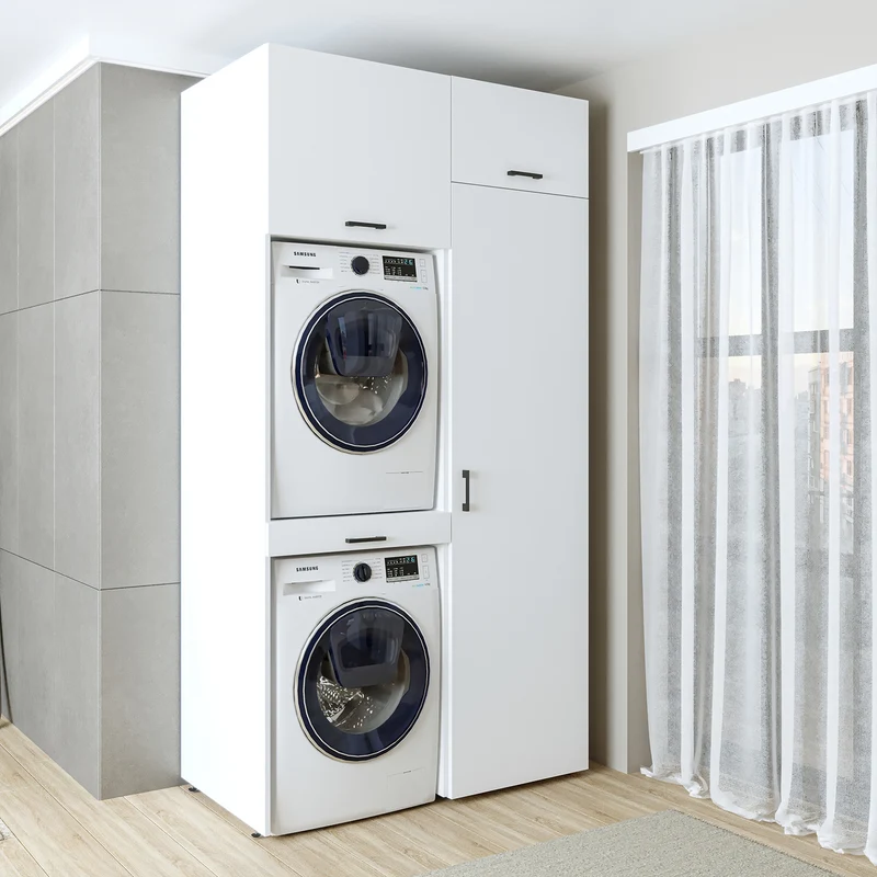 Roomart Waschmaschinenschrank DUO-I, 127 cm, Überbauschrank für Waschmaschine & Trockner, in 3 Farben