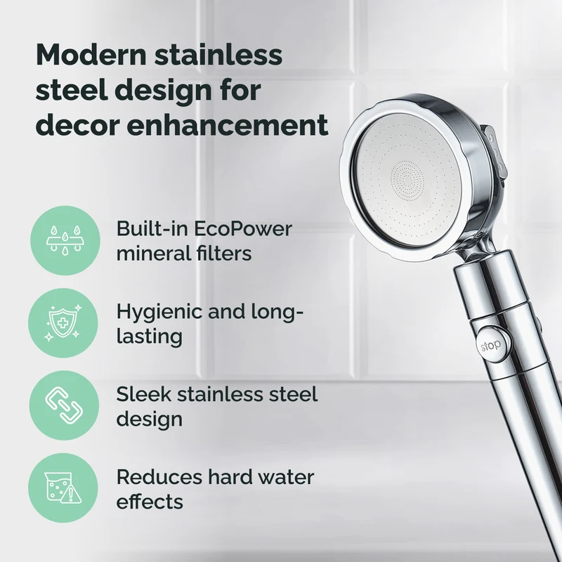 Ecolux Metallic Shower Head