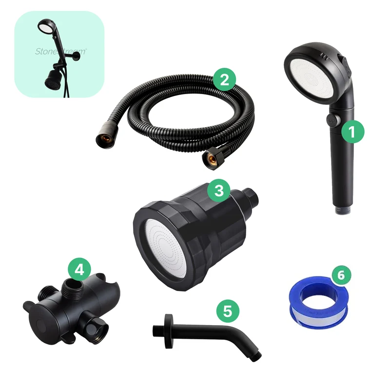 High Pressure Handheld Shower Head + Wall Showerhead Combo