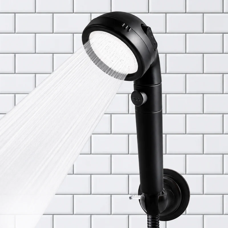 Adjustable Suction Shower Head Holder Black