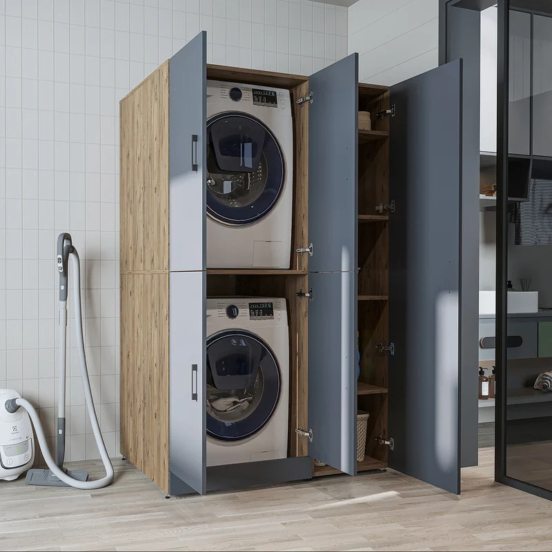 Roomart Waschmaschinenschrank DORA-II, 115 cm, für Waschmaschine und Trockner, in 5 Farben