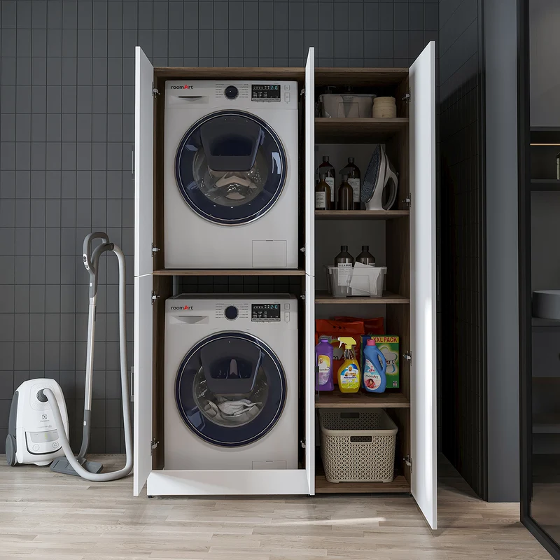 Roomart Waschmaschinenschrank DORA-II, 115 cm, für Waschmaschine und Trockner, in 5 Farben