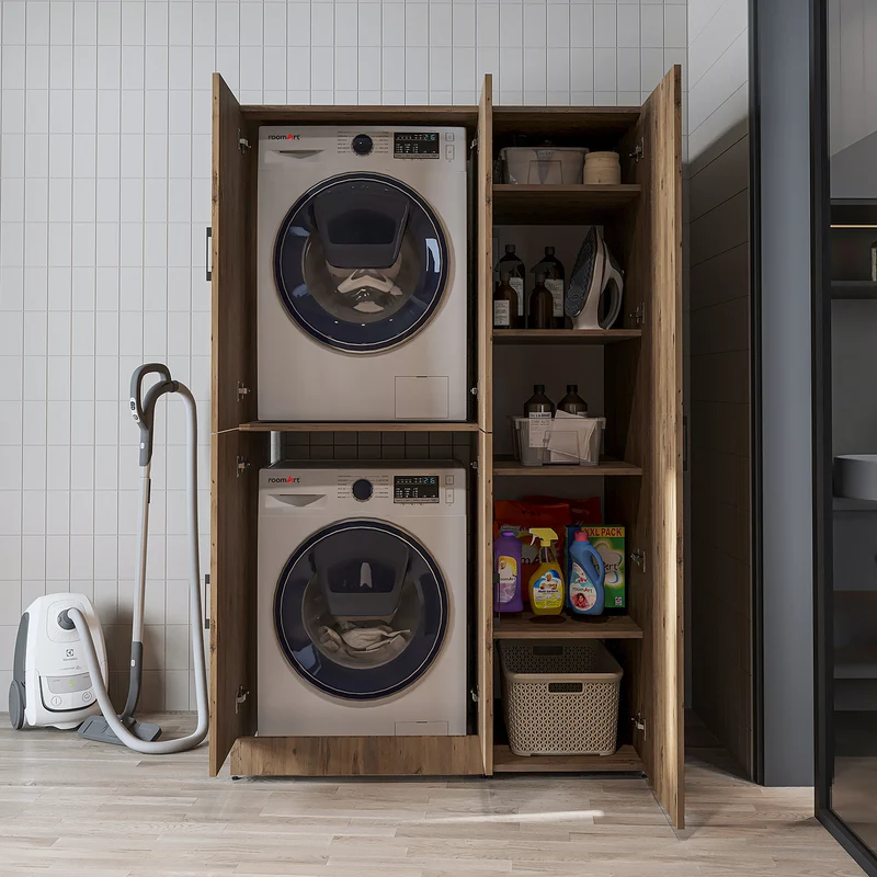 Roomart Waschmaschinenschrank DORA-II, 115 cm, für Waschmaschine und Trockner, in 5 Farben