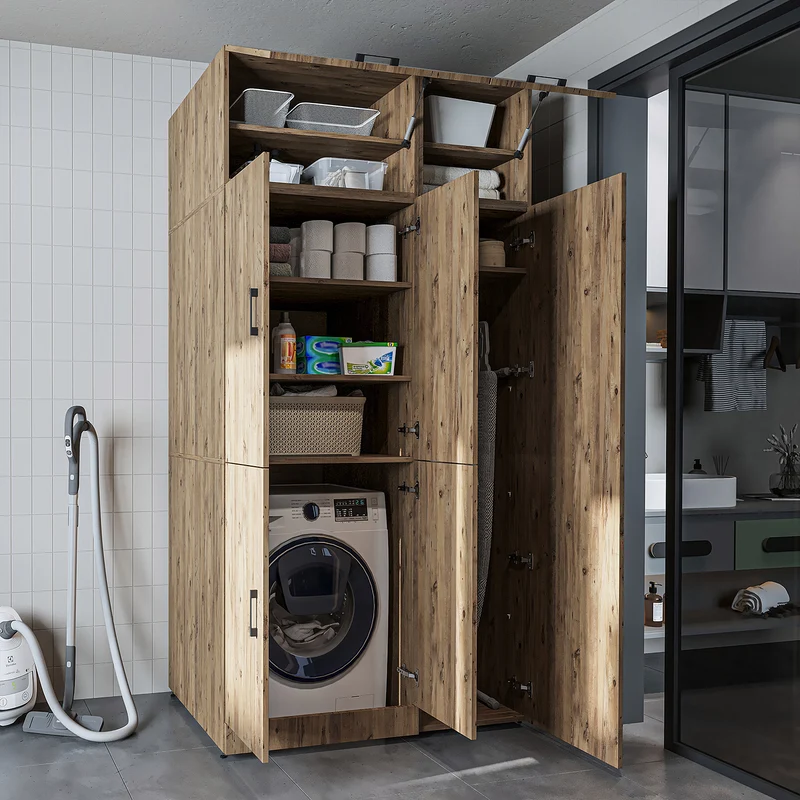 Roomart Waschmaschinenschrank DORA-II, 115 cm, für Waschmaschine und Trockner, in 5 Farben