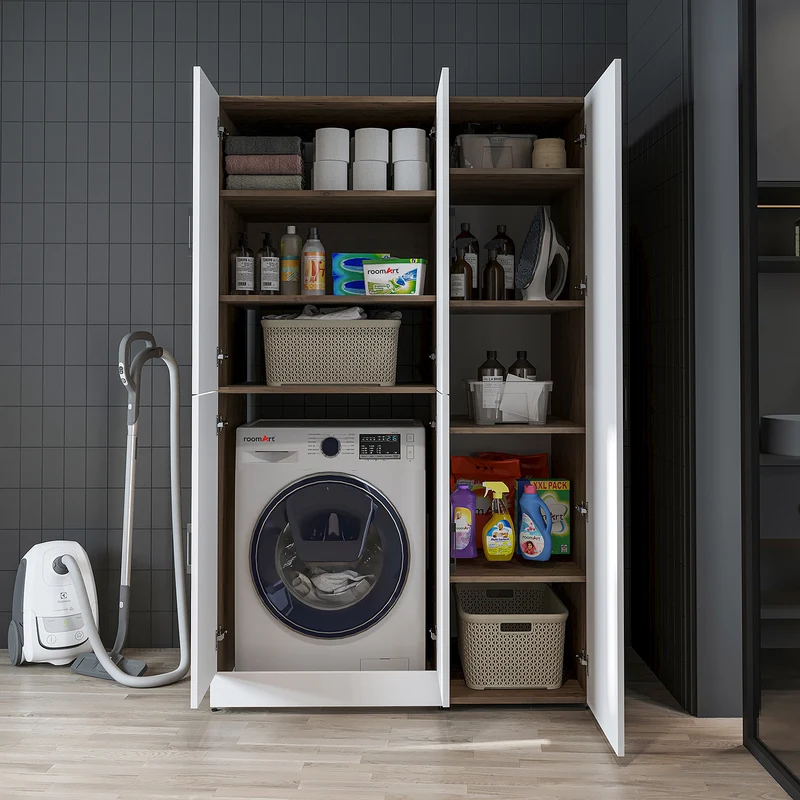 Roomart Waschmaschinenschrank DORA-II, 115 cm, für Waschmaschine und Trockner, in 5 Farben