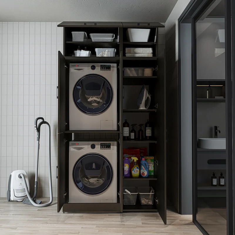 Roomart Waschmaschinenschrank DORA-II, 115 cm, für Waschmaschine und Trockner, in 5 Farben