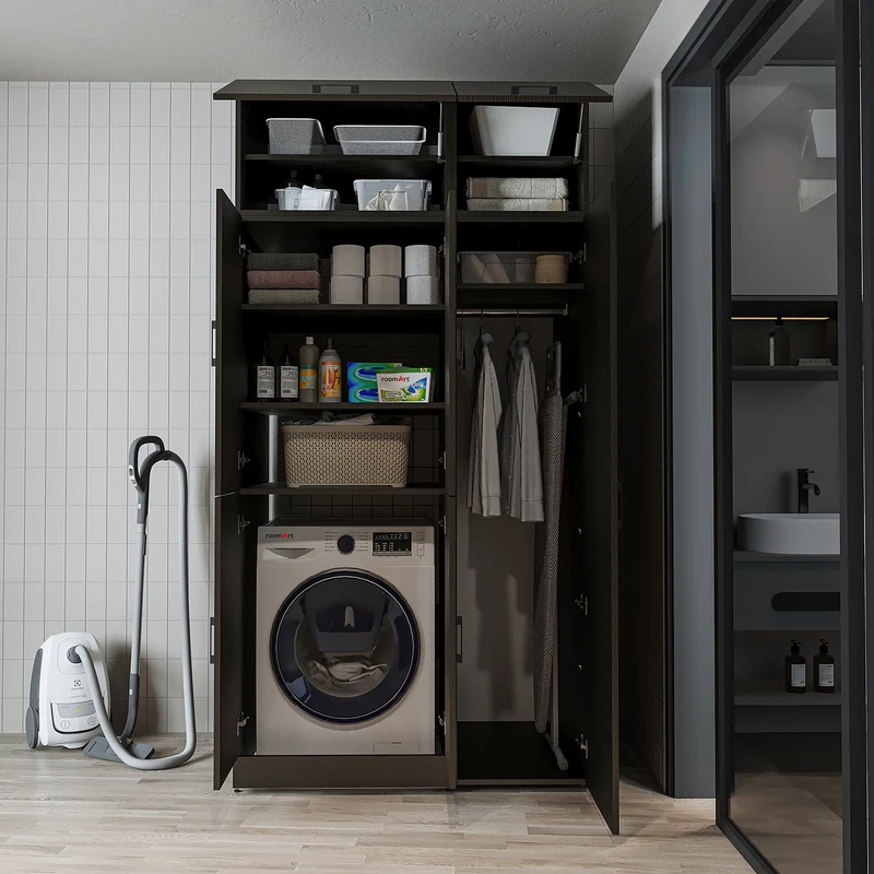 Roomart Waschmaschinenschrank DORA-II, 115 cm, für Waschmaschine und Trockner, in 5 Farben