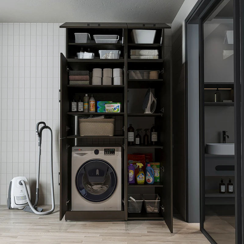 Roomart Waschmaschinenschrank DORA-II, 115 cm, für Waschmaschine und Trockner, in 5 Farben