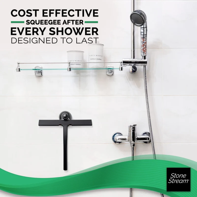 Shower Screen Cleaner Squeegee - Matte Black