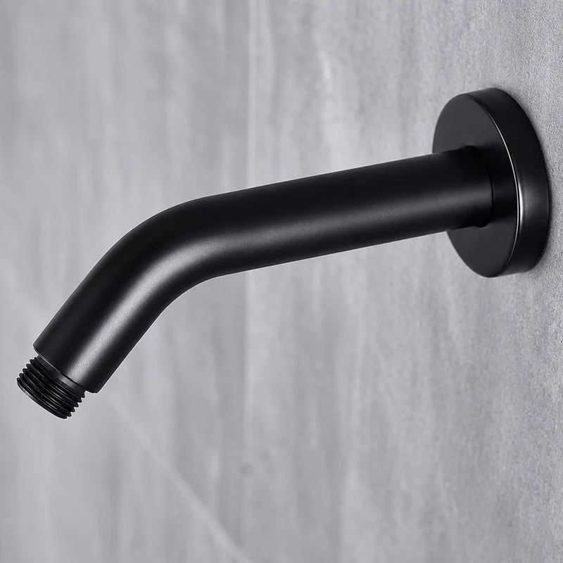 Shower Head Arm for Wall-Mount Shower - Matte Black - 1/2 inch thread