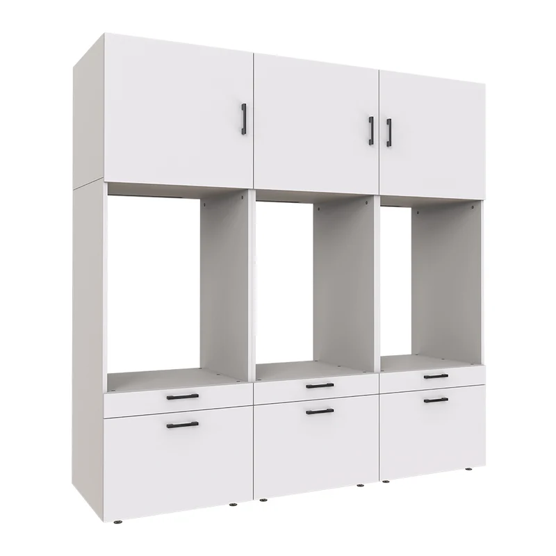 Roomart Waschmaschinenschrank SERIE 2, 201 cm, für 3 Geräte nebeneinander