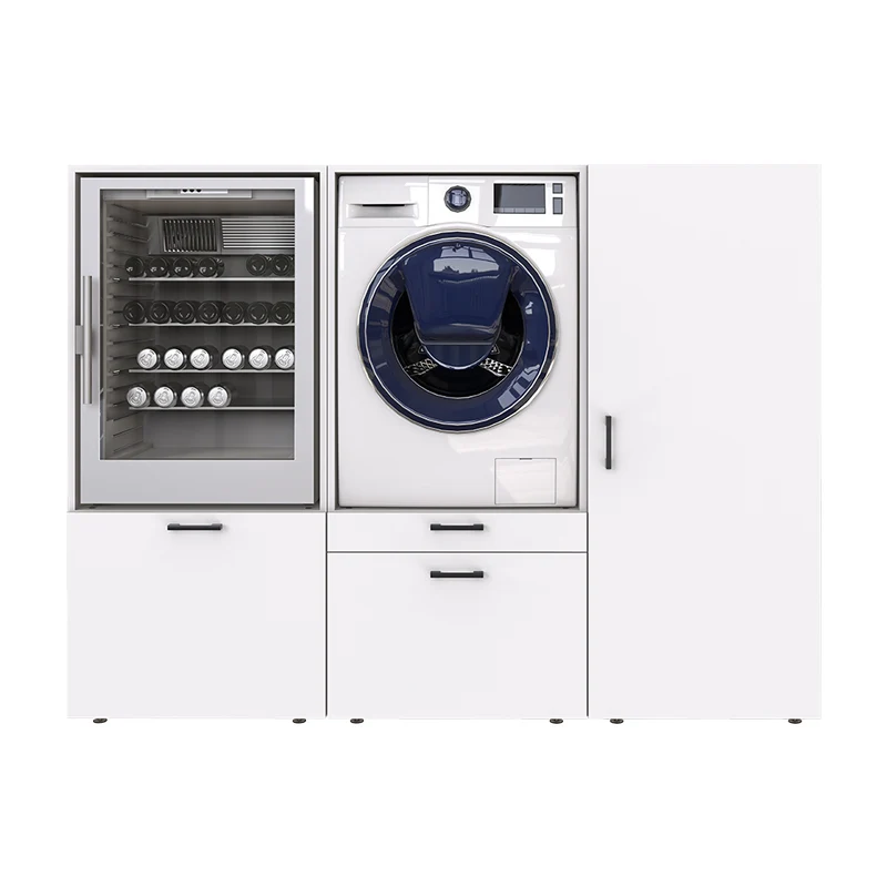 Roomart Waschmaschinenschrank SERIE 2, niedrige Schrankwand 194 oder 254 cm, in 2 Farben