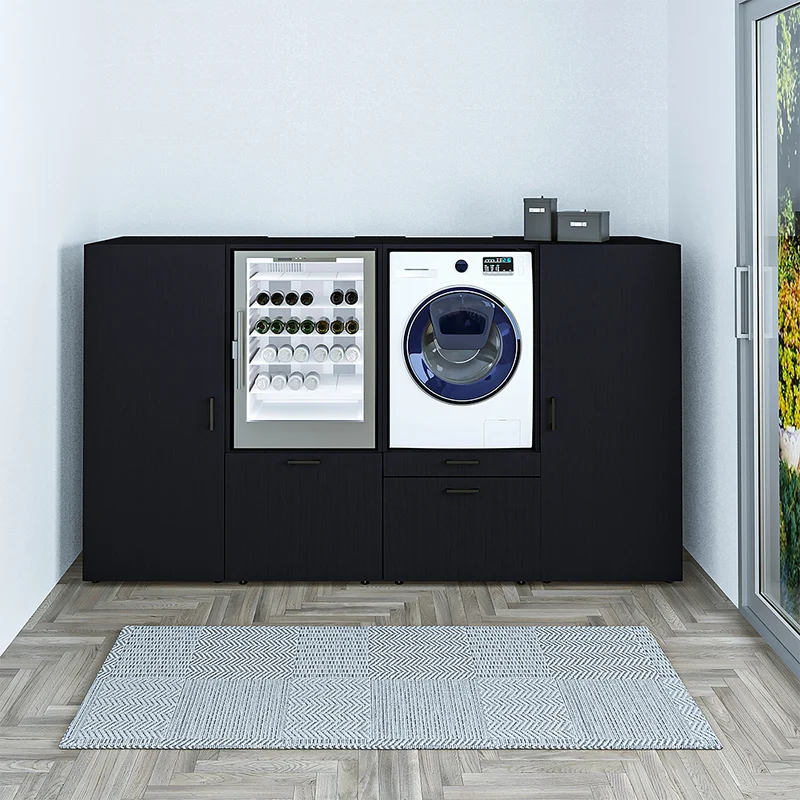 Roomart Waschmaschinenschrank SERIE 2, niedrige Schrankwand 194 oder 254 cm, in 2 Farben