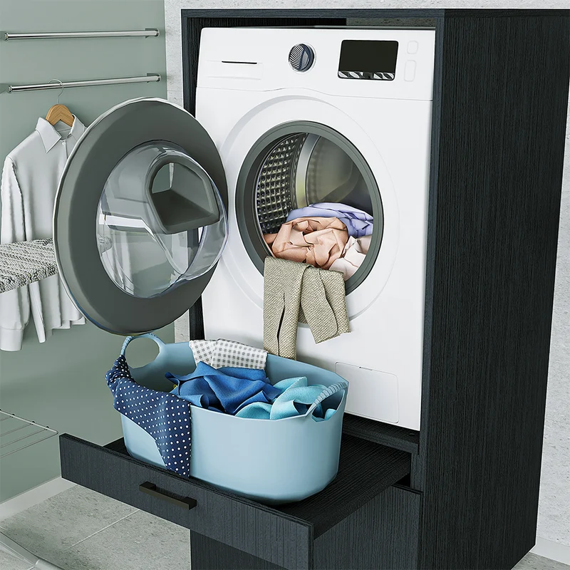 Roomart Waschmaschinenschrank SERIE 2, niedrige Schrankwand 194 oder 254 cm, in 2 Farben