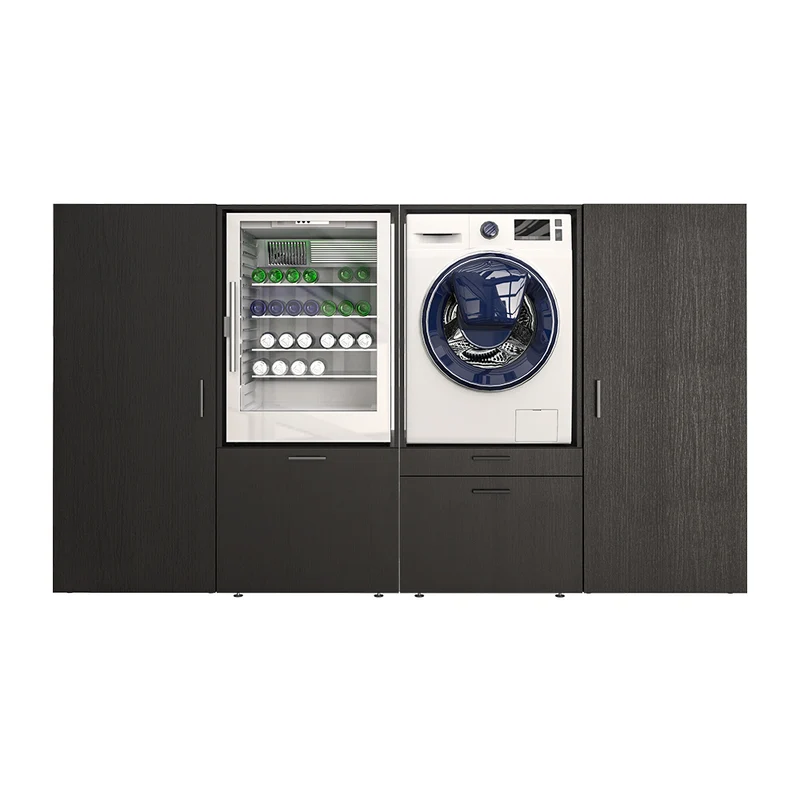 Roomart Waschmaschinenschrank SERIE 2, niedrige Schrankwand 194 oder 254 cm, in 2 Farben