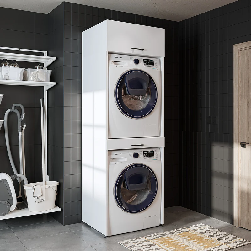 Roomart Waschmaschinenschrank DUO-I, 67 cm, für Waschmaschine und Trockner