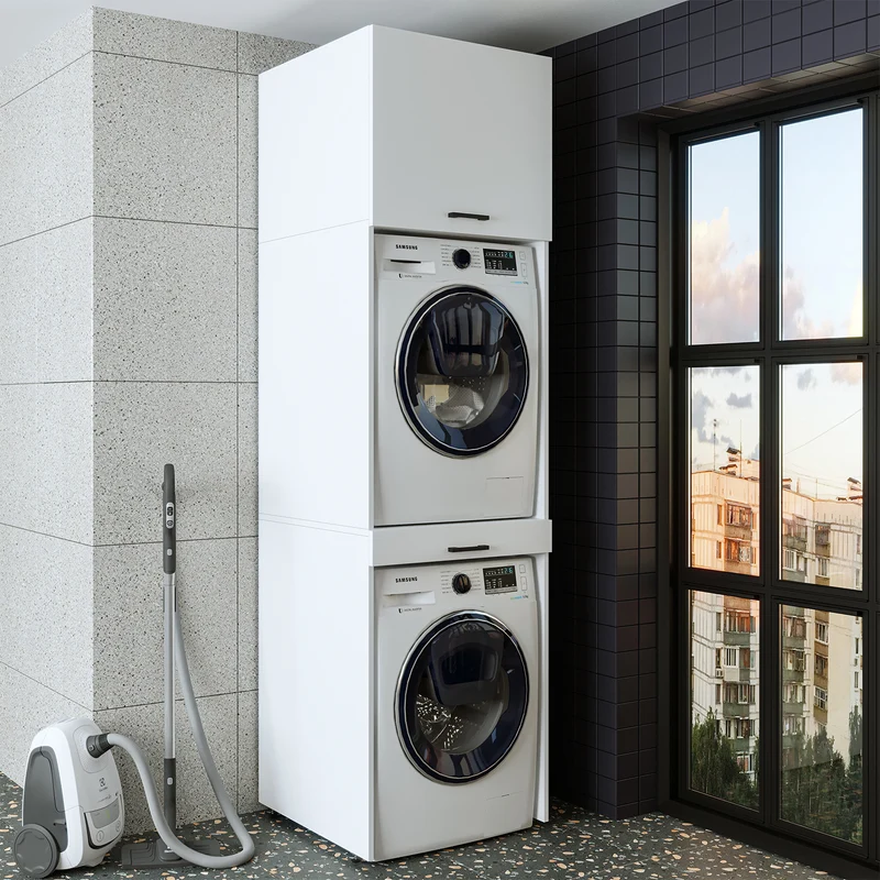 Roomart Waschmaschinenschrank DUO-I, 67 cm, für Waschmaschine und Trockner