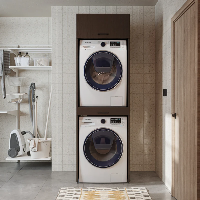 Roomart Waschmaschinenschrank DUO-I, 67 cm, für Waschmaschine und Trockner
