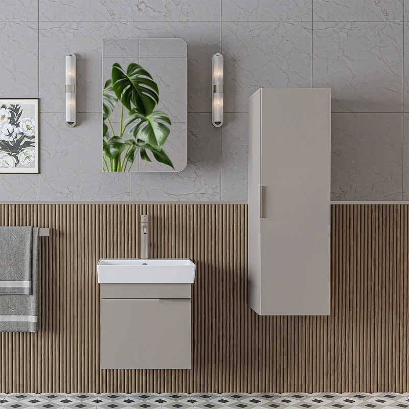 Roomart Badmöbel-Set LYCIA, 50 cm, 4-teilig mit Keramikbecken, in 4 Farben