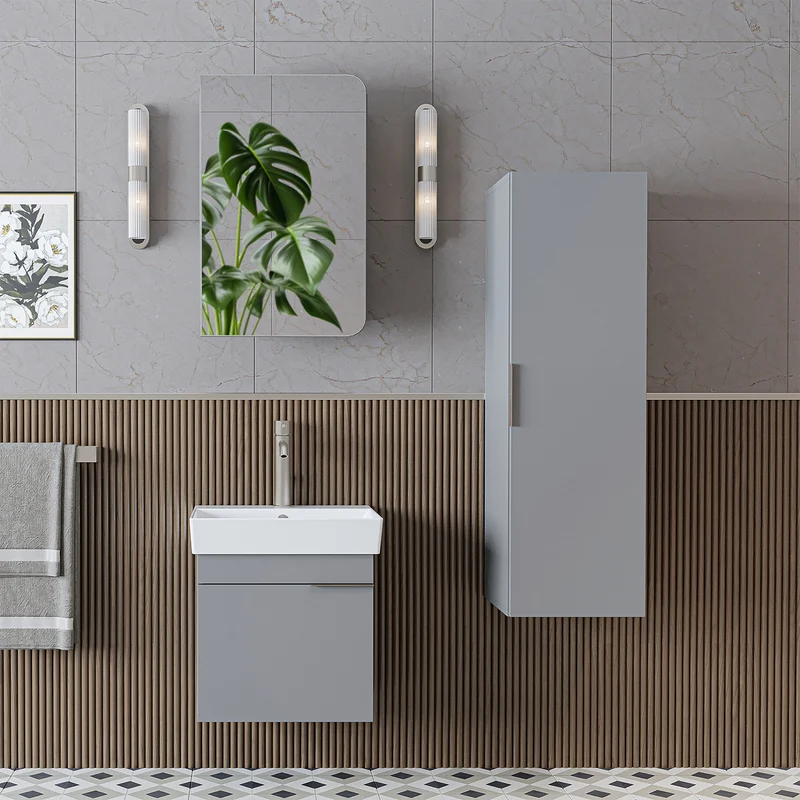 Roomart Badmöbel-Set LYCIA, 50 cm, 4-teilig mit Keramikbecken, in 4 Farben