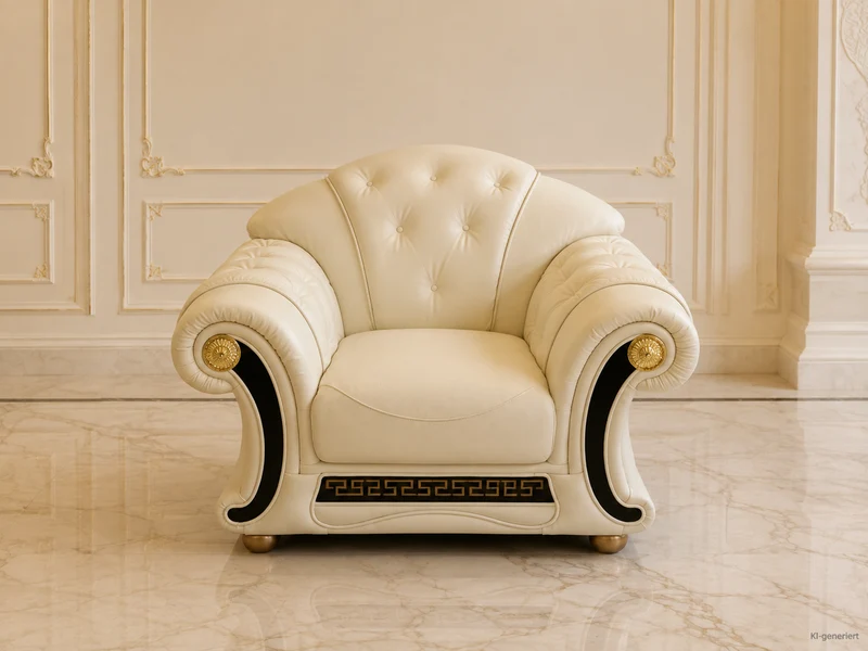 Couchgarnitur Venus Royal Leder Beige SONDERANGEBOT 3-2-1-1