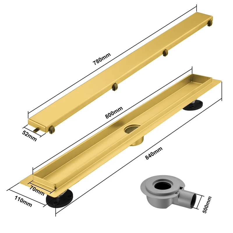 Douchegoot Nilo 80 cm - Goud