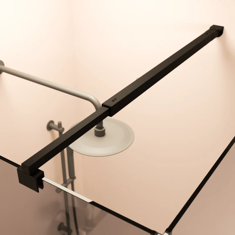 Douchecabine Cali 90 x 90 x 200 cm - Zwart - Rookglas Nano Coating - Draaideur