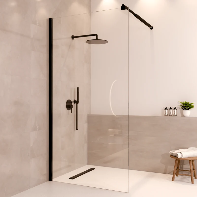 Douchewand Lima 100 x 200 cm - Zwart - Nano Coating