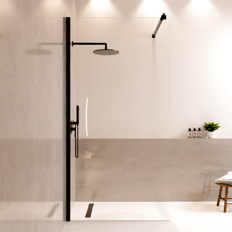Douchewand Lima 100 x 200 cm - Zwart - Nano Coating