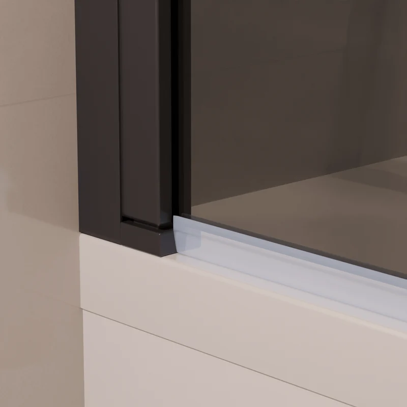 Badwand Caracas 120 x 140 cm - Zwart - Rookglas - Nano Coating