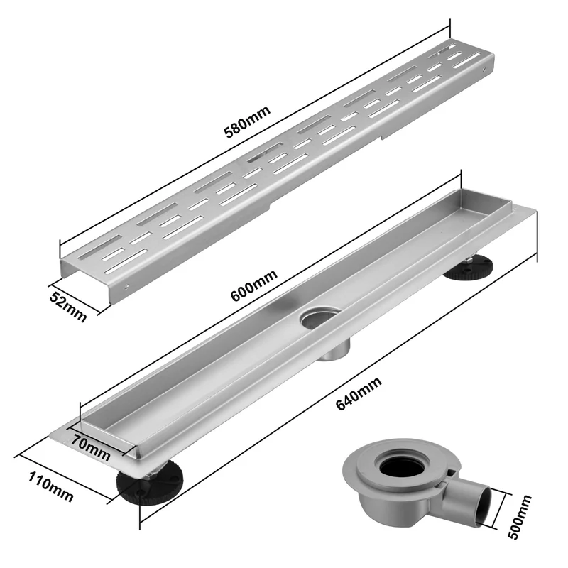 Douchegoot Cayma 60 cm - Geborsteld RVS