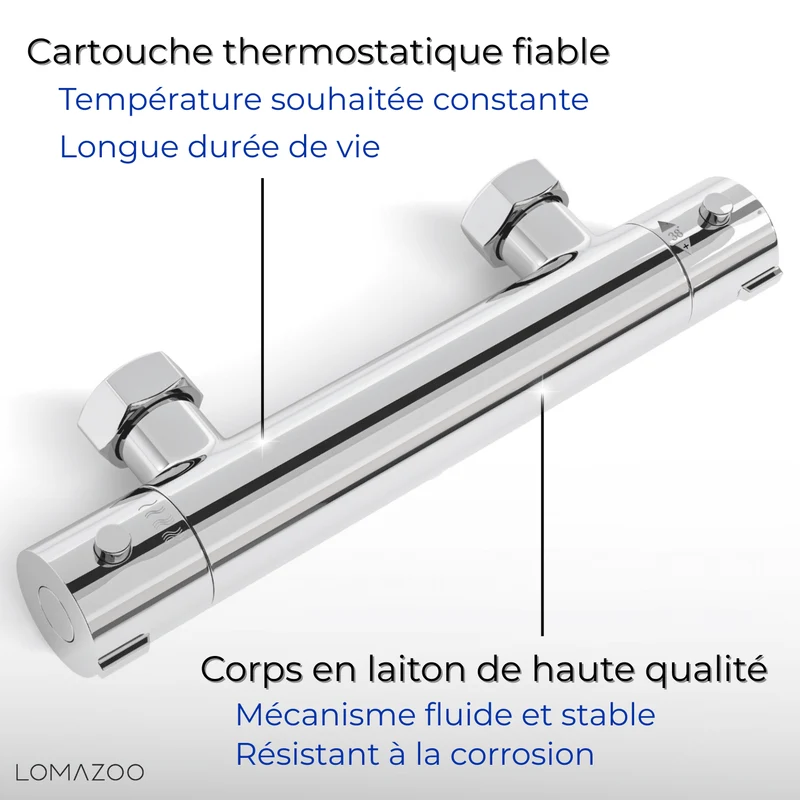 Thermostatische douchekraan Chroom - 15cm