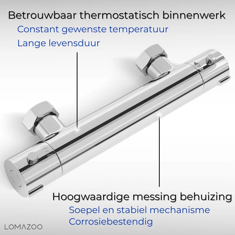 Thermostatische douchekraan Chroom - 15cm