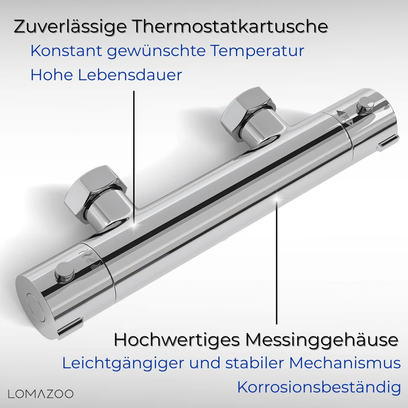 Thermostatische douchekraan Chroom - 12cm