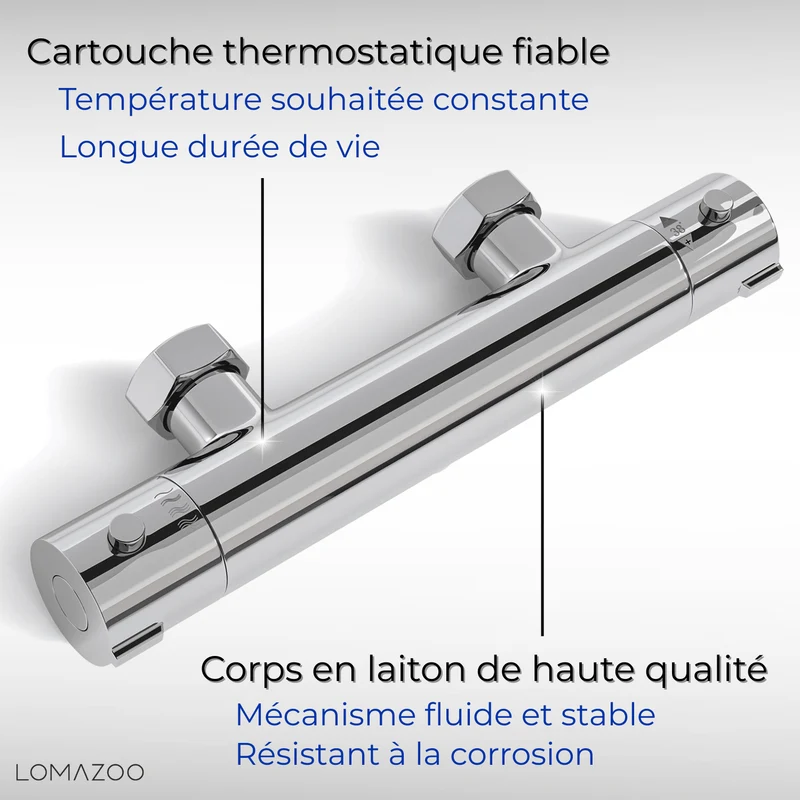 Thermostatische douchekraan Chroom - 12cm