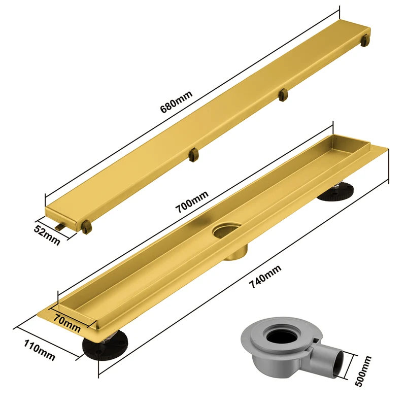 Douchegoot Nilo 70 cm - Goud