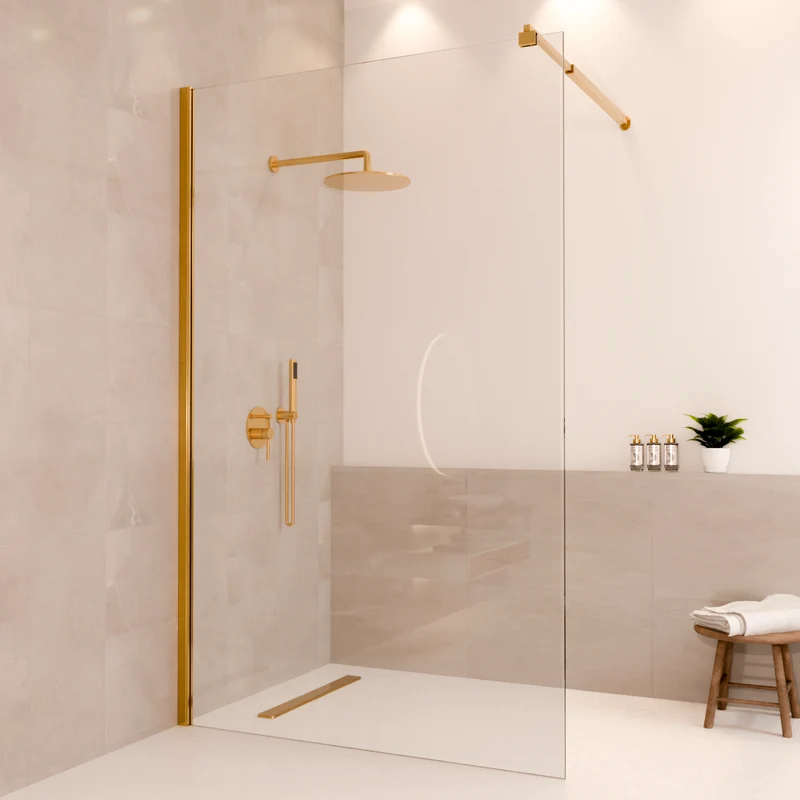 Douchewand Lima 120 x 200 cm - Glanzend Goud - Nano Coating