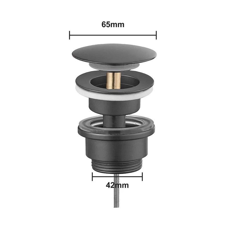 Afvoerplug Wastafel Clickwaste 42 mm - Gun metal