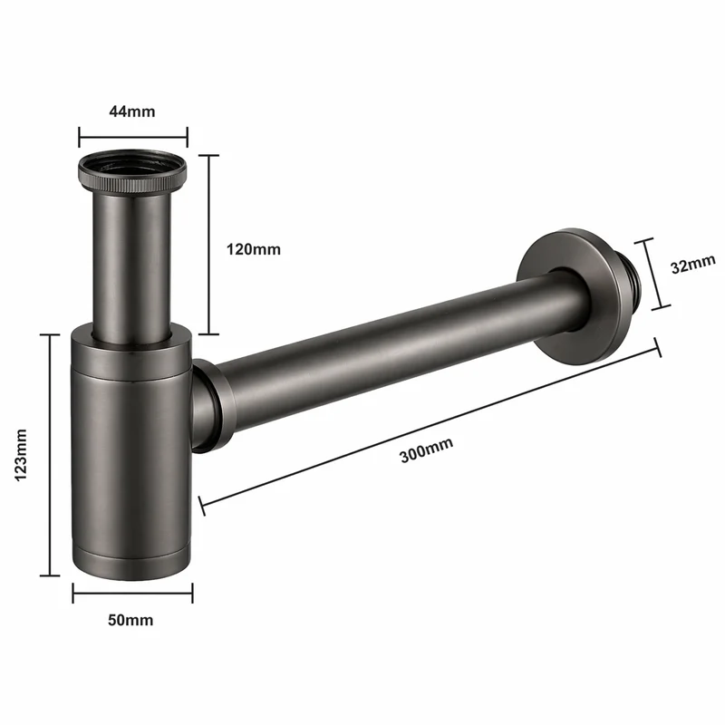 Sifon Wastafel 44 mm - Gun metal