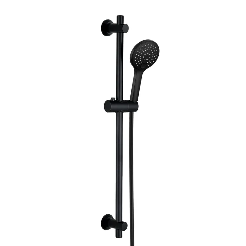 JOHO Schwarz Duschset mit Handbrause 0.7m Duschstange mit Brausehalterung Schlauch D12MB