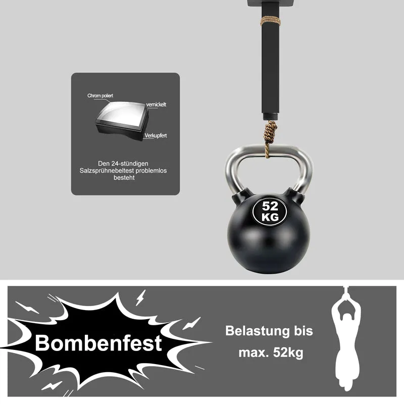JOHO Bombenfester Brausearm zum Deckenanschluss, Edelstahl Duscharm für Kopfbrause Regenduschkopf mit zulässiger Belastung ca.52Kg 155mm Schwarz