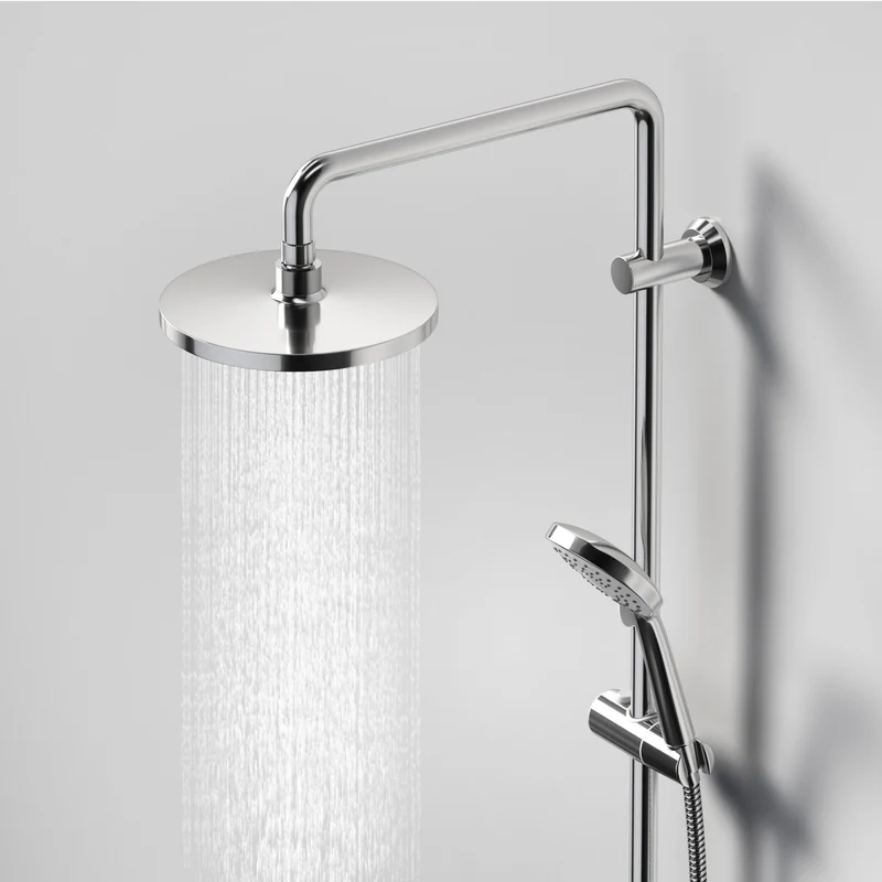 JOHO ABS Kopfbrause 8 Zoll Regendusche Duschkopf mit Handbrause, Runden Einbauduschkopf Mit Anti-Kalk Düsen D20cm Chrom