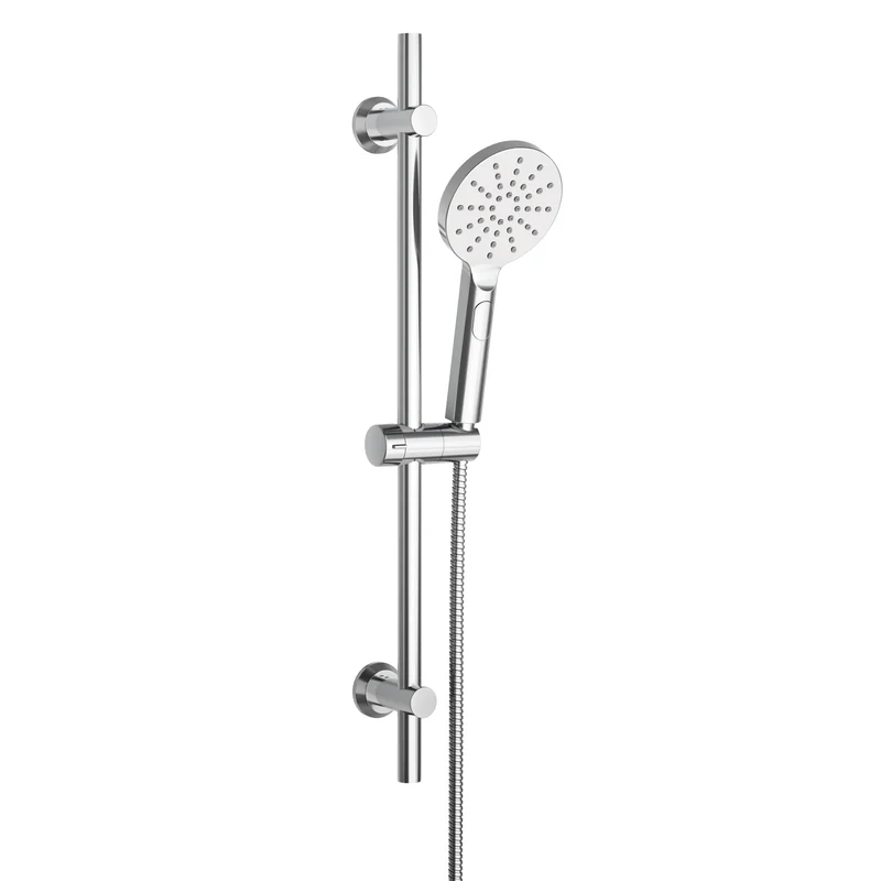 JOHO Duschset Duschbrause mit Schlauch und Halterung, D12cm Handdusche und 0.7m Duschstange set mit Brausehalterung, Chrom (DSD12CP)