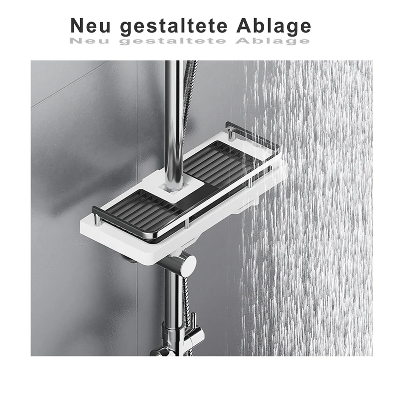 JOHO Duschablage D24mm ohne Bohren Duschregal für Duschstange Duschsäule