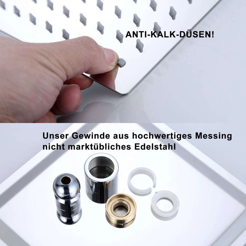 JOHO 304 Edelstahl Quadrat Regendusche Duschkopf Ecke Chrom